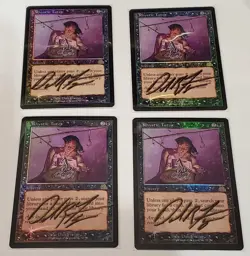 MTG 4 X FOIL RHYSTIC TUTOR SHADOW SIGNED BY ARTIST - Image 1