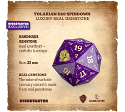 Luxury Amethyst D20 Spindown Tolarian Community College Gemstone - Color Varies - Image 2