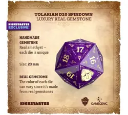 Luxury Amethyst D20 Spindown Tolarian Community College Gemstone - Color Varies - Image 3