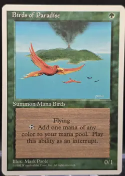 Birds of Paradise MTG Core Set 4th Edition Regular Rare LP - Image 1