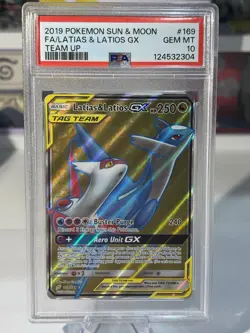 Pokemon 2019 Sun & Moon Team Up Latias & Latios GX Tag Team 169/181 PSA 10 - Image 1