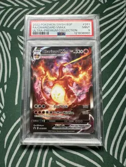 2022 POKEMON SWSH BLACK STAR PROMO #261 FULL ART/CHARIZARD VMAX PSA 9 - Image 1