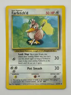 Pokemon Farfetch'd 27/102 (MP) - Base Set - Uncommon - Image 1