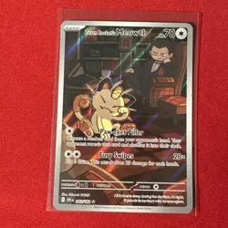 Team Rocket's Meowth - 203/182 - Pokemon Destined Rivals Illustration Rare NM - Image 1