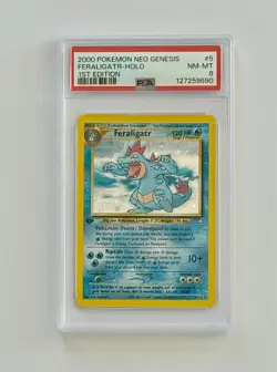 Pokemon Neo Genesis #5 Feraligatr Holo 1st Edition 2000 PSA 8 NM-MT - Image 1