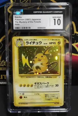 Pokemon Raichu, #26, Mystery Of The Fossil Holo, Vintage, CGC Gem Mint 10!!! - Image 1