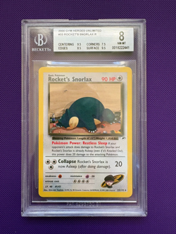 2000 Pokemon Gym Heroes Rocket's Snorlax- BGS Graded 8 - Image 1
