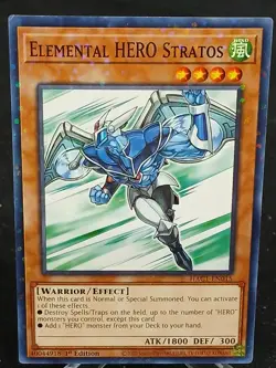 Yu-Gi-Oh! Elemental HERO Stratos HAC1-EN015 DRPR MP - Image 1