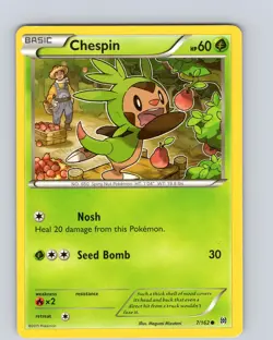 Pokemon TCG Chespin XY BREAKthrough 7/162 Regular Common Card LP-NM - Image 1
