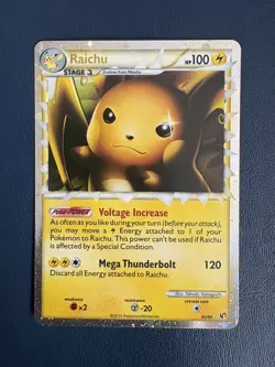 Pokemon TCG Raichu Prime 83/90 HGSS Undaunted Holo Rare Card LP - Image 1