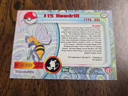 Pokemon Card Beedrill #15 TOPPS Series 1 3rd Print Green Label - Image 2