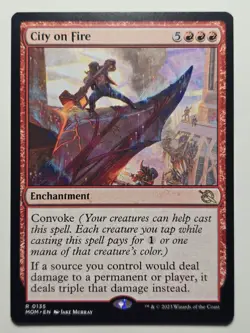 City On Fire March of The Machine Rare NON-FOIL #135 Magic The Gathering RED - Image 1