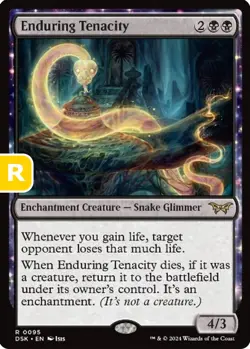 MTG Enduring Tenacity Duskmourn R Enchantment Creature Snake Glimmer NM - Image 1