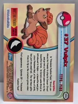 #37 Vulpix 1999 Topps Chrome Pokemon Card Series 1 Blue Logo - NM - US Seller - Image 2