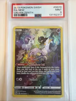 PSA 9 - Mew GG10/GG70 Crown Zenith: Galarian Gallery Holo Pokemon - Image 1