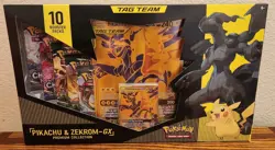 New Tag Team Pikachu & Zekrom GX Premium Collection Box Pokemon Evolving Skie NM - Image 1