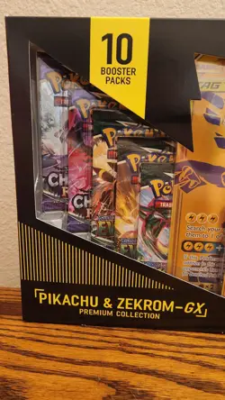 New Tag Team Pikachu & Zekrom GX Premium Collection Box Pokemon Evolving Skie NM - Image 2