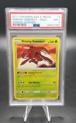 PSA 9 Mint Shining Genesect 9/73 Shining Legends Pokemon Card Sun Moon 2017 - Image 1
