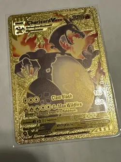 Charizard VMAX Gold Metal Custom Pokemon TCG Collectible/ Full Art Fan Made Card - Image 5