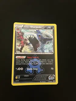 Team Aqua's Sharpedo 21/34 MINT/EXC Pokemon Cards Double Crisis Holo Rare - Image 1