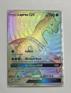 POKEMON LAPRAS GX 151/149 SUN & MOON SECRET RARE FULL ART CARD EX/MINT - Image 2