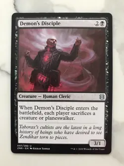 Demon's Disciple MTG Magic the Gathering Card NM Near Mint Zendikar Rising ZNR - Image 1