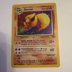 Pokemon TCG Flareon Holo Rare Jungle Set Card 3/64 - Image 1