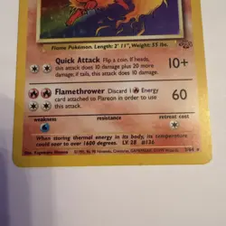 Pokemon TCG Flareon Holo Rare Jungle Set Card 3/64 - Image 3