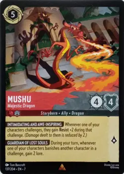 137/204 MUSHU MAJESTIC DRAGON EN7 RARE DISNEY LORCANA CARD - Image 1