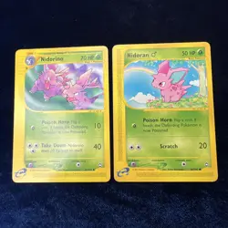 Nidorino 55/147 Nioran 96/147 Aquapolis Pokemon E Series Card Vintage 2002 2 - Image 1