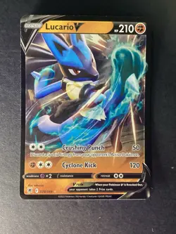 Pokemon Lucario V 078/189 Astral Radiance Rare Holo Basic 2022 Trading Card - Image 1
