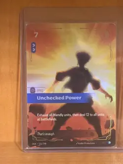 123/298 Riftbound League Of Legends Origins Epic Foil Unchecked Power NM Card - Image 1