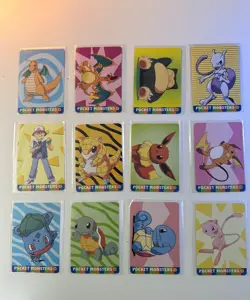 30 Pocket Monsters/Pokemon cards CARDDASS Vending Sticker 1997/1998 *VERY RARE* - Image 2