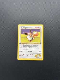 Pokemon Card 1st Edition Gym Challenge Lt. Surge's Eevee 51/132 WOTC - Image 2