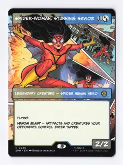 Spider-Woman, Stunning Savior (Borderless) 230 (R) MTG Marvel's Spider-Man (SPM) - Image 1