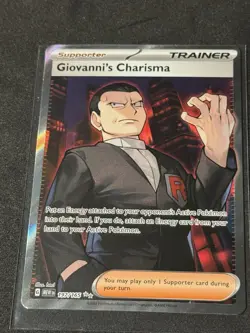 Giovanni's Charisma 197/165 Ultra Rare SV: Scarlet & Violet 151 Pokemon TCG NM/M - Image 1