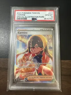 2024 Pokemon TWM Carmine 217/167 Special Illustration Rare PSA 10 Gem Mint - Image 1