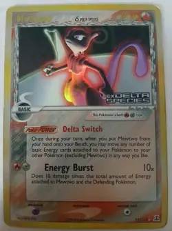 Damaged - Pokemon Holo Mewtwo 12/113 - EX Delta Species - Image 1
