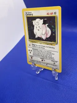 Pokemon TCG Clefairy Base Set Holo Unlimited Rare Card 5/102 Vintage - Image 2