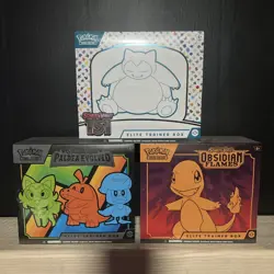 Pokemon ETB Lot Of 3 - 151 Paldea Evovled Obsidian Flames - Sealed - Image 1