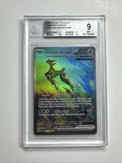BGS 9 Iron Leaves EX 203/162 - Temporal Forces TEF - Pokemon 2024 - Beckett Grad - Image 1