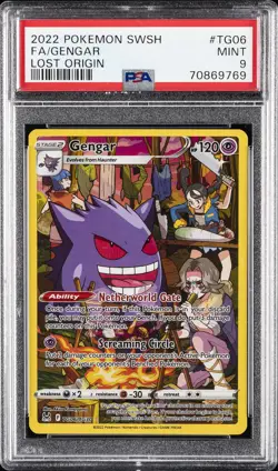 2022 POKEMON SWORD & SHIELD LOST ORIGIN #TG06 FULL ART/GENGAR PSA 9 - Image 1