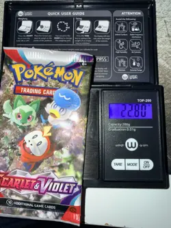 HEAVY Pokemon Scarlet and Violet Base Set Booster Pack Sealed 22.80g - Image 1