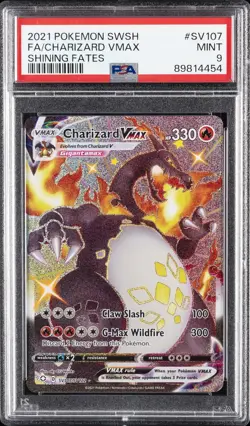 2021 POKEMON SWORD & SHIELD SHINING FATES #SV107 FULL ART/CHARIZARD VMAX PSA 9 - Image 1