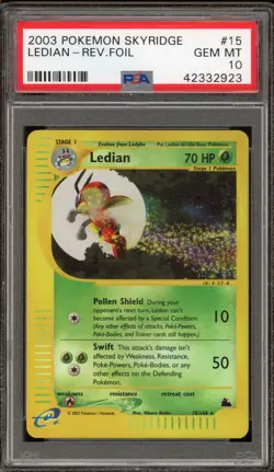 Pokemon Ledian Skyridge Reverse Holo Rare #15 PSA 10 Gem Mint - Image 1