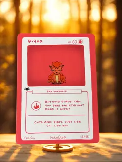 Fiyox (Vulpix) 18/38 - 1st Edition Pokederp Second Print Fan Art - Pokemon - Image 1
