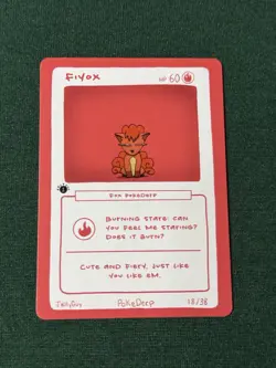 Fiyox (Vulpix) 18/38 - 1st Edition Pokederp Second Print Fan Art - Pokemon - Image 2