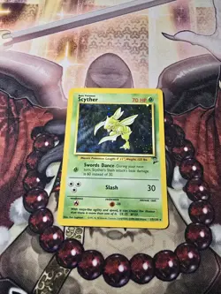 Pokemon TCG - Scyther Base Set 2 17/130 - Unlimited Holo Rare - SWIRL - LP - Image 1