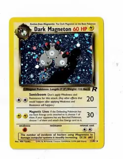 Dark Magneton 11/82 Team Rocket Pokemon Card Vintage Wotc Swirl Lightly Played - Image 1