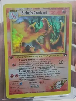 Pokemon Blaine's Charizard 2/132 Gym Challenge DiY Placeholder Card 1st Ed NM+ - Image 3